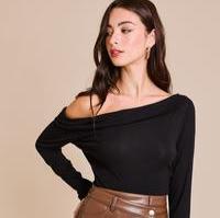 Crossed Off Shoulder Bodysuit