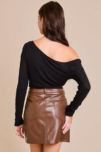 Crossed Off Shoulder Bodysuit